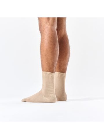 100% COTTON BEIGE | Pánské zdravotní ponožky ze 100% bavlny a volným lemem - vhodní i pro diabetiky