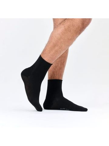 SOFT TOP BLACK | Pánské ponožky s měkkým došlapem, bez lemu - vhodné i pro diabetiky