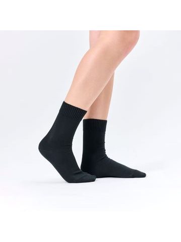 100% COTTON BLACK | Dámské zdravotní ponožky ze 100% bavlny a volným lemem - vhodní i pro diabetiky