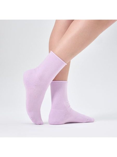 SOFT TOP LILAC | Velmi pohodlné dámské ponožky s měkkým došlapem, bez lemu - vhodné i pro diabetiky