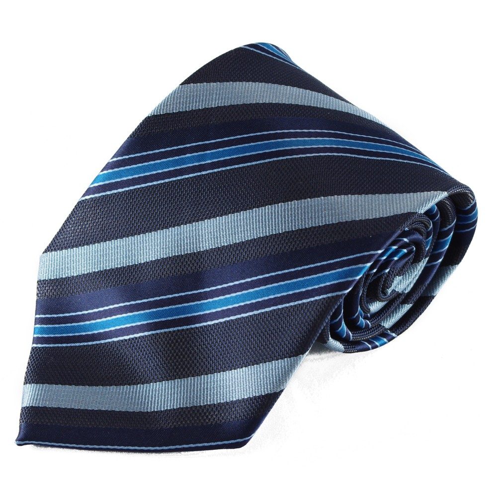 Modrá pruhovaná mikrovláknová kravata