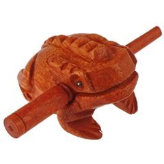 Pecka dřevěné guiro žába, velikost L