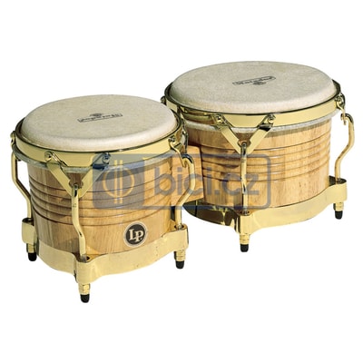 Latin Percussion Matador Wood Bongos, Natural – Gold