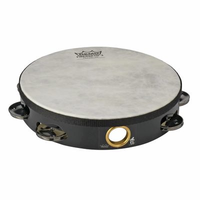 Remo TA-5108-70 Fiberskyn Tambourine – Quadura Black, 8"