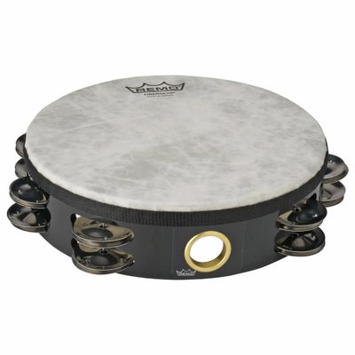 Remo TA-5208-70 Fiberskyn Tambourine – Quadura Black, 8"